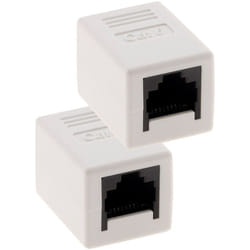 Zenitech - 2 raccords RJ45 f/f CAT6 - Blanc