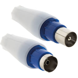 2 Fiches tv 1 mâle + 1 femelle Ø9,5mm, sortie droite Zenitech