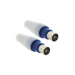 2 Fiches TV mâles, sortie droite, diamètre 9.52mm.
