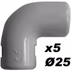 Caractéristiques du lot équerres IRL Ø16/20/25mm - gris - Zenitech : Modèle : lot équerres pour tubes IRL Couleur(s) : gris D ...