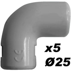Lot de 10 équerres IRL Ø25mm - Gris - Zenitech