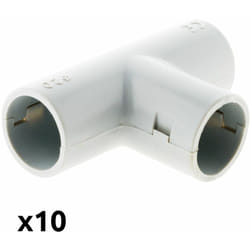 Zenitech - Lot de 10 Tés pour tube irl Ø20mm - Gris