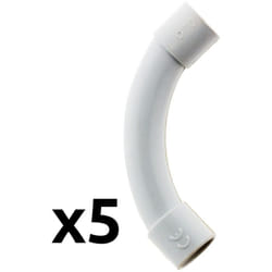 Zenitech - Lot de 5 courbes pour tube irl Ø16mm - Gris