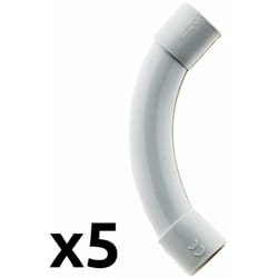 Lot de 5 courbes pour tube IRL Ø20mm - Gris - Zenitech
