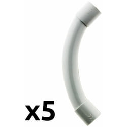 Zenitech - Lot de 5 courbes pour tube irl Ø25mm - Gris