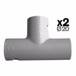 Raccords T pour conduits - ZENITECH - Ø20mm - PVC - Gris