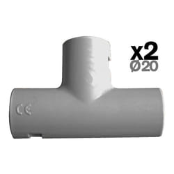 Raccords T pour conduits - ZENITECH - Ø20mm - PVC - Gris