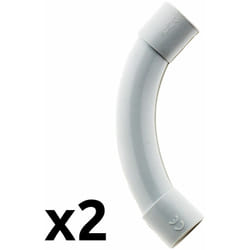 Zenitech - Lot de 2 courbes pour tube irl Ø20mm - Gris