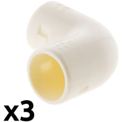 Lot de 3 équerres IRL Ø20mm - Blanc - Zenitech