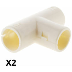 Lot de 2 Tés pour tube IRL Ø16mm - Blanc - Zenitech