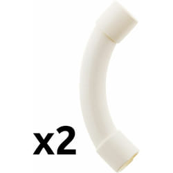 Zenitech - Lot de 2 courbes grand rayon Ø16mm - Blanc