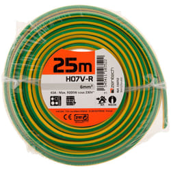 Câble d'alimentation électrique H07V-R 6mm² jaune et vert - 25m Zenitech