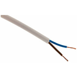 Câble d'alimentation électrique H05VV-F 2x1mm² blanc - 5m Zenitech