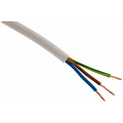 Zenitech - Câble d'alimentation électrique H05VV-F 3G1,5mm² blanc - 5m