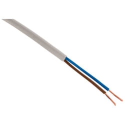 Câble d'alimentation électrique H03VVH2-F 2x0,75mm² blanc - 10m Zenitech