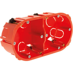 Zenitech - Boîte d'encastrement placo double entraxe 71mm - Rouge