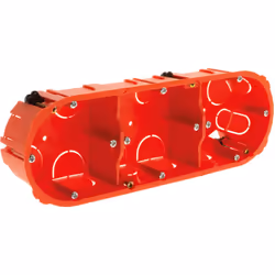 Caractéristiques de la triple boite horizontale d'encastrement pour cloison sèche triple d'entraxe 71mm - Zenitech : Modèle : ...