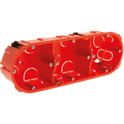 Boîte d'encastrement placo triple entraxe 71mm - Rouge Zenitech