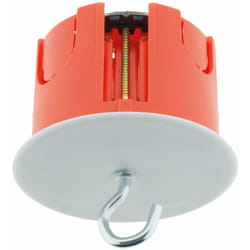 Boîte point de centre murs creux placo Ø65mm + crochet - Rouge Zenitech