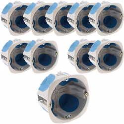Caractéristiques du lot de 10 boîtes d'encastrement pour plaque de plâtre No Air Ø67mm - Zenitech : Modèle : 10 boîtes d'enca ...