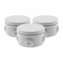 Lot 3 boîtes de dérivation IP55 Ø80x40mm - Gris - Zenitech