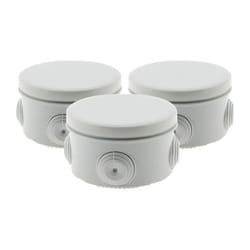 Lot 3 boîtes de dérivation IP55 Ø80x40mm - Gris - Zenitech