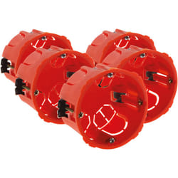 Zenitech - Lot 5 boîtes placo Ø65x40mm appareillage vis et griffes - Rouge