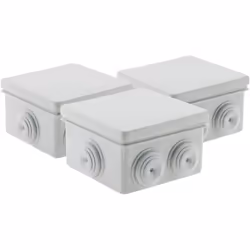 Description générale Ce lot de 3 boîtes de dérivation carrées étanches est idéal pour vos installations électriques. Chaque b ...