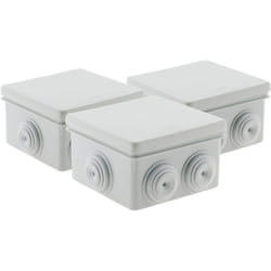 Lot de 3 boîtes étanches carrées 80x80x40mm - Gris Zenitech