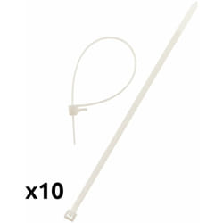 Zenitech - Lot de 10 colliers de câblage réutilisables - 4,8x 200mm - Transparent