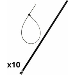 Zenitech - Lot de 10 colliers réutilisables 7,6x 250mm - Noir