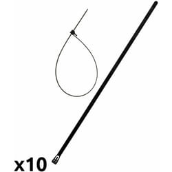 Zenitech - Lot de 10 colliers réutilisables 7,6x 370mm - Noir
