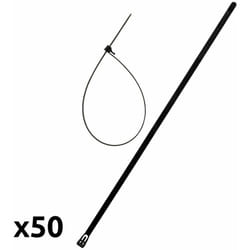 Zenitech - Lot de 50 colliers réutilisables 7,6x 200mm - Noir