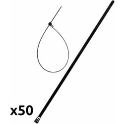 Lot de 50 colliers réutilisables 7,6x 370mm - Noir - Zenitech