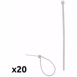 Caractéristiques du lot de 20 colliers de câblage 2,5x150mm transparents - Zenitech : Modèle : lot de 20 colliers de câblage  ...