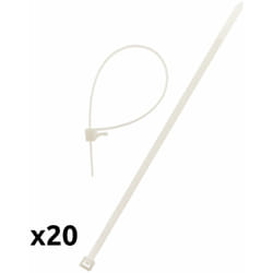 Zenitech - Lot de 20 colliers de câblage 3,6x 140mm - Transparent