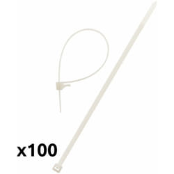 Lot de 100 colliers de câblage 3,6x 140mm - Transparent Zenitech