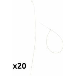 Lot de 20 colliers câblage 3,6x 300mm - Transparents - Zenitech