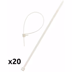 Caractéristiques du lot de 20 colliers de câblage 300mm - transparent - Zenitech : Modèle : lot de 20 colliers de câblage Cou ...