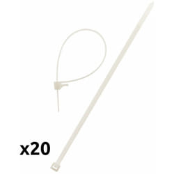 Zenitech - Lot de 20 colliers de câblage 4,8x300mm - Transparent
