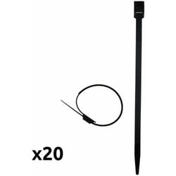Zenitech - Lot de 20 colliers de câblage 6x 175mm - Noir