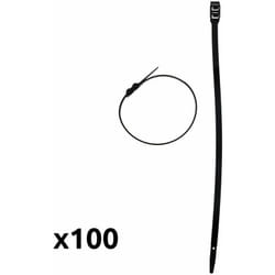 Zenitech - Lot de 100 colliers de câblage 9x 350mm - Noir
