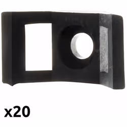 Zenitech - Lot de 20 embases à visser - Noir