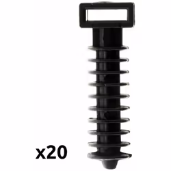 Caractéristiques des embases à chevilles - noir - Zenitech : Modèle : lot embases à chevilles Couleur(s) : noir Permet de fix ...