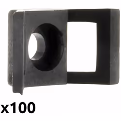 Description générale Lot de 100 embases à visser noir, idéales pour fixer des tubes sur différentes surfaces en utilisant un  ...