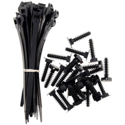 Zenitech - Lot de 25 colliers Noir 9x 180mm + 25 embases