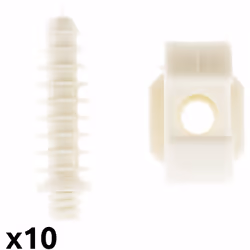 Caractéristiques du lot de 10 clips avec chevilles - Zenitech : Modèle : lot de 10 clips avec chevilles Couleur(s) : blanc ou ...