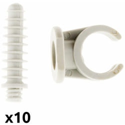 Zenitech - Lot de 10 clips avec chevilles Ø16mm - Gris