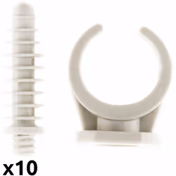 Caractéristiques du lot de 10 clips avec chevilles - Zenitech : Modèle : lot de 10 clips avec chevilles Couleur(s) : blanc ou ...