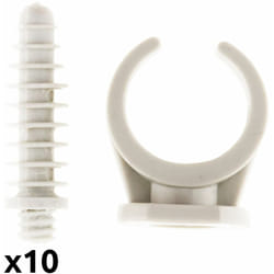 Lot de 10 clips avec chevilles Ø20mm - Gris - Zenitech